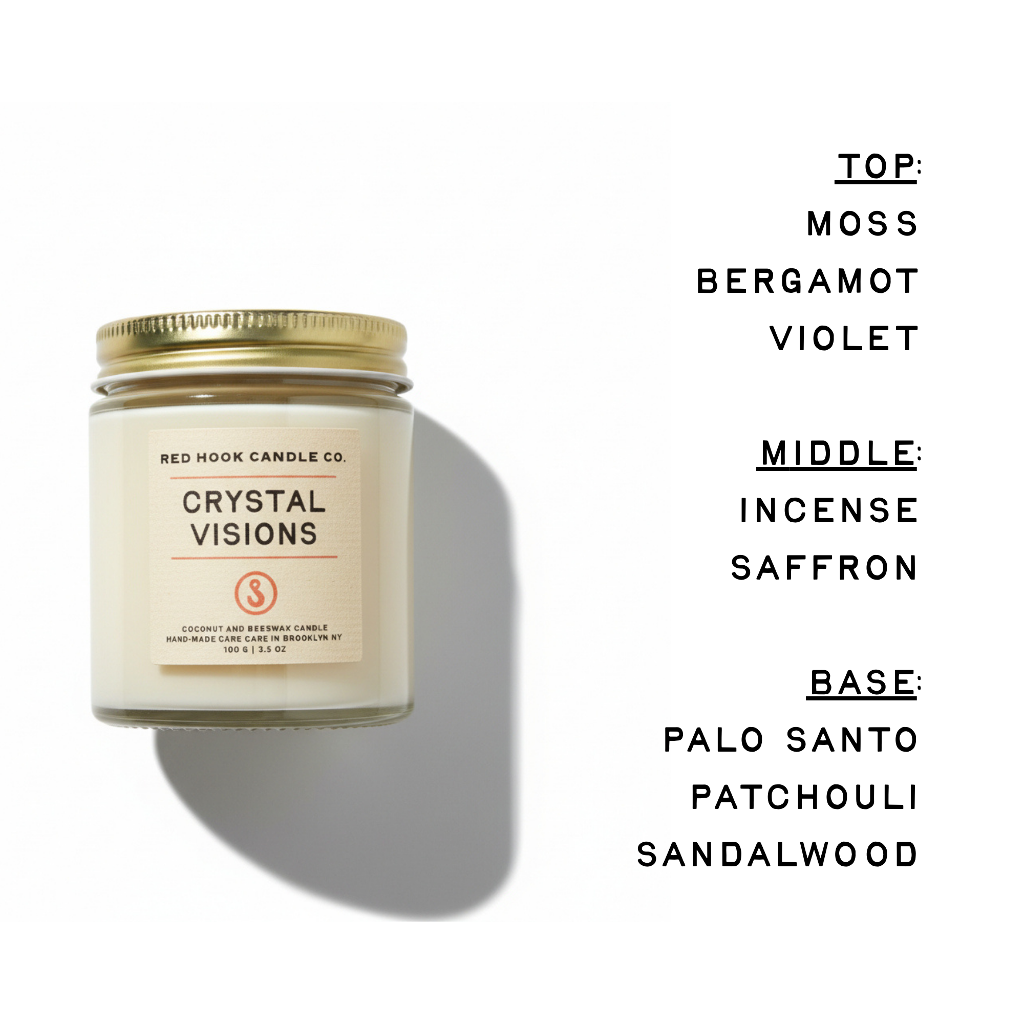Mini Crystal Visions Scented Candle | Palo Santo & Sandalwood | Coconut Wax Blend