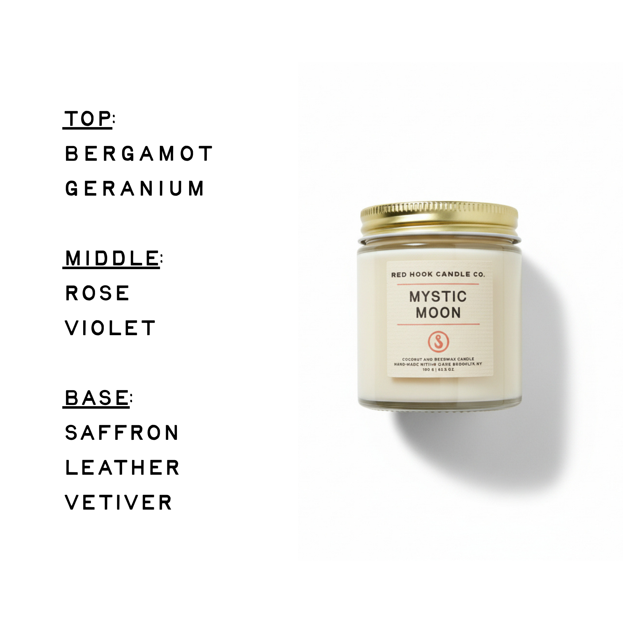 Mini Mystic Moon Scented Candle | Leather, Saffron & Rose | Coconut Wax Blend