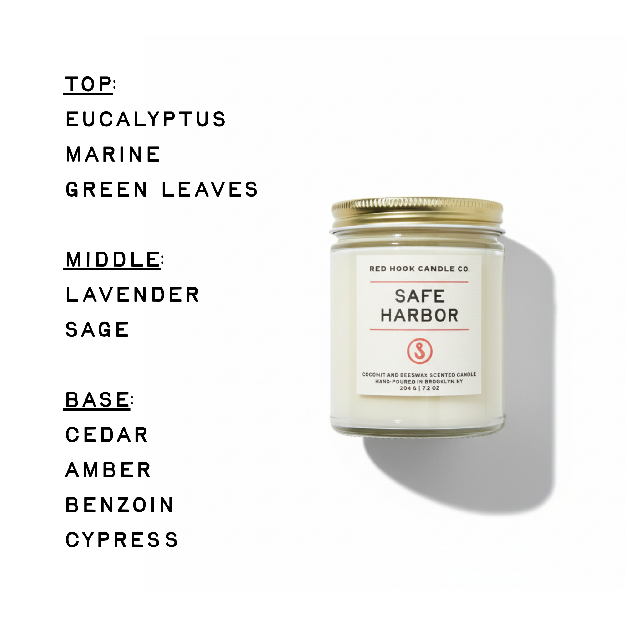 Safe Harbor Candle | Misty Eucalyptus, Marine & Lavender | Hand-Poured in Brooklyn