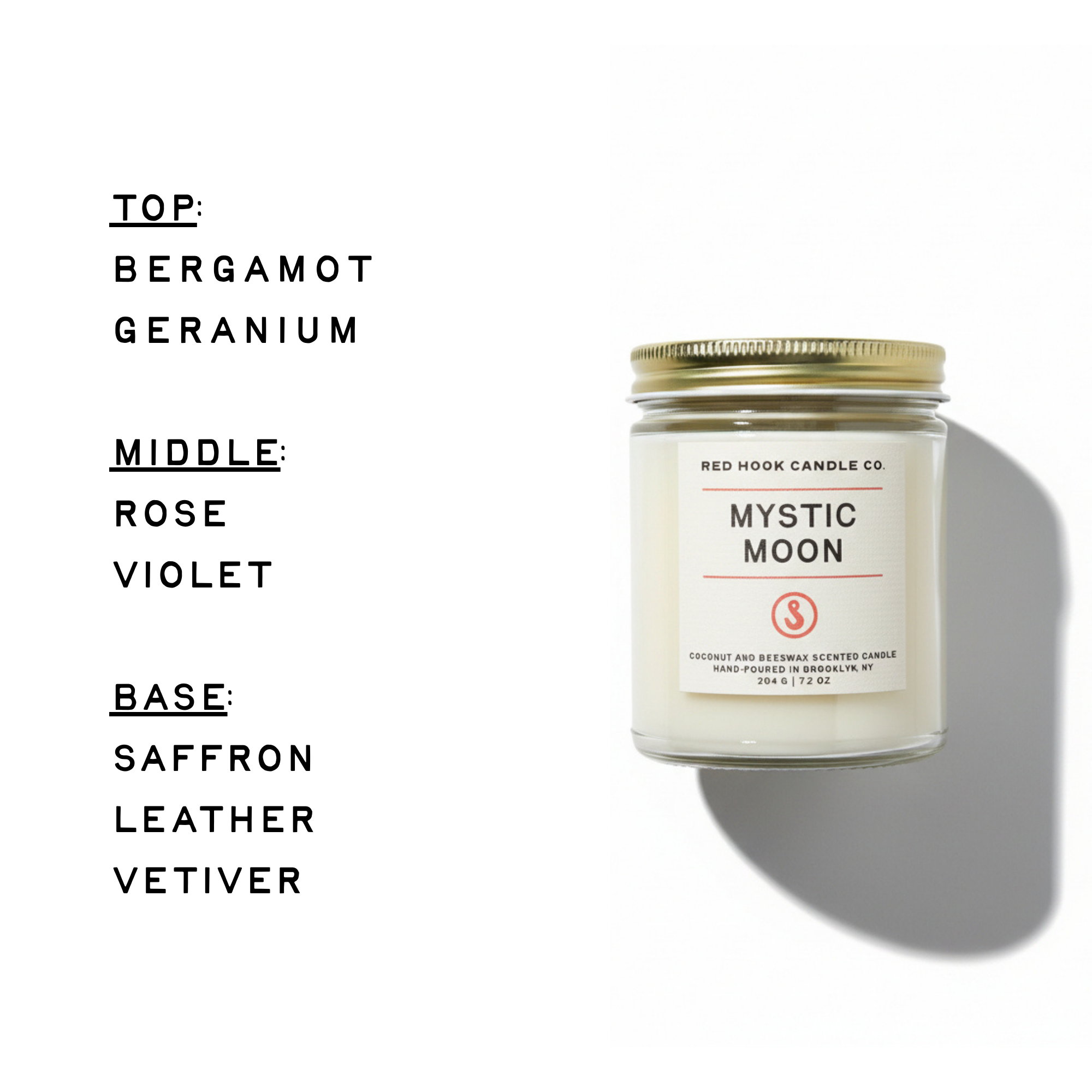 Mystic Moon Scented Candle | Leather, Saffron & Rose | Coconut Wax Blend