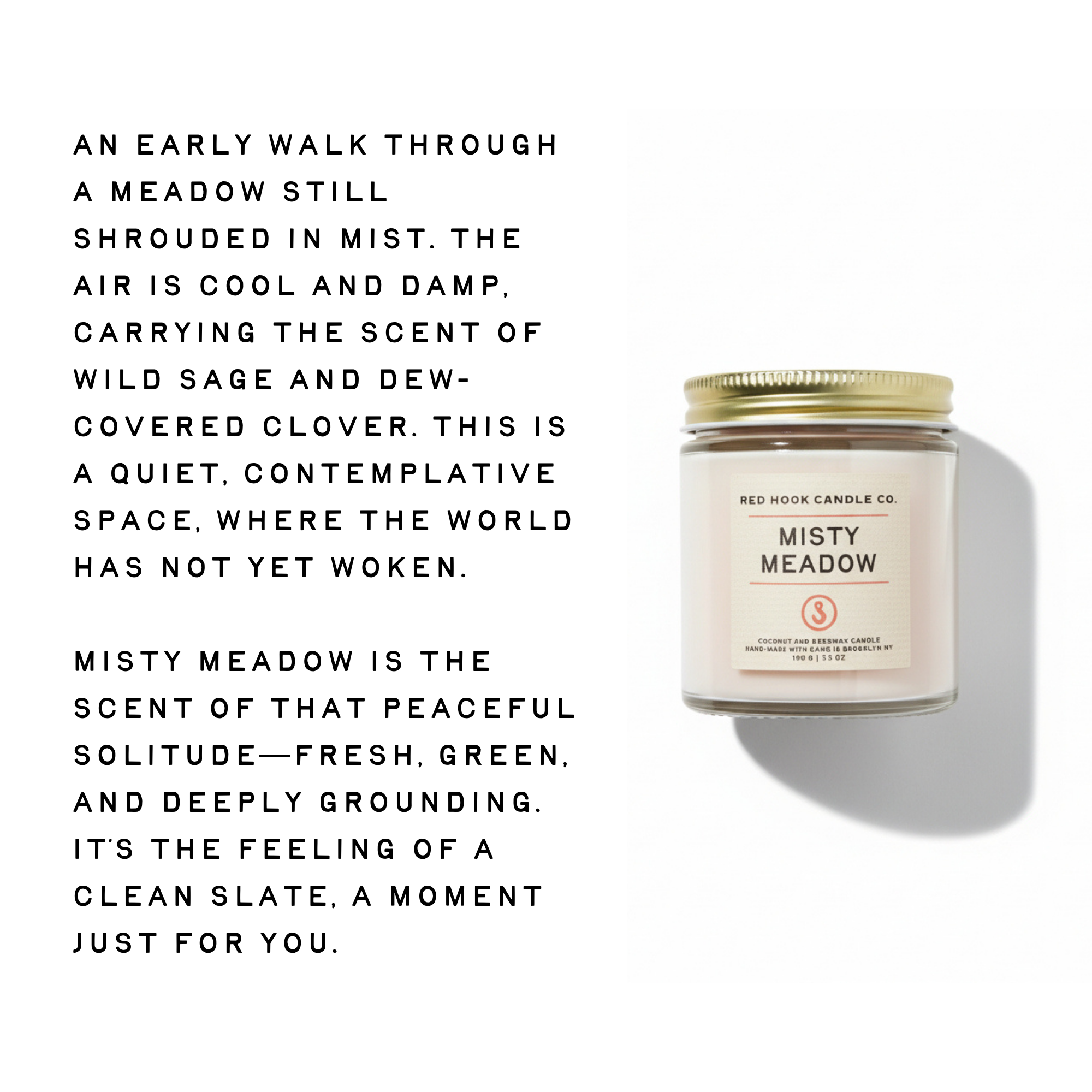 Mini Misty Meadow Scented Candle | Wild Sage & Moss | Coconut Wax Blend
