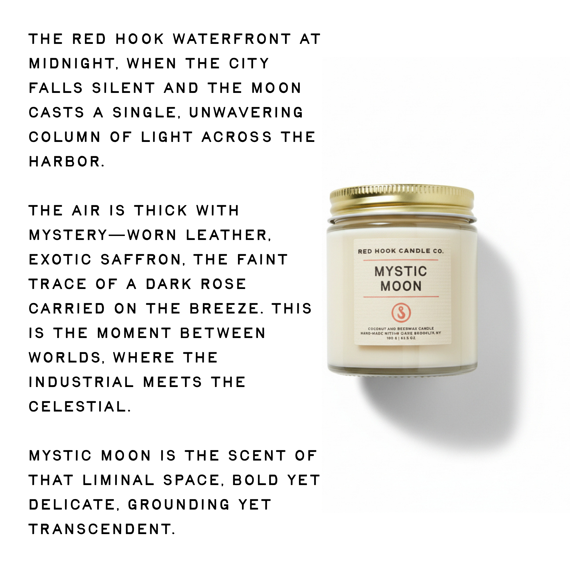 Mini Mystic Moon Scented Candle | Leather, Saffron & Rose | Coconut Wax Blend