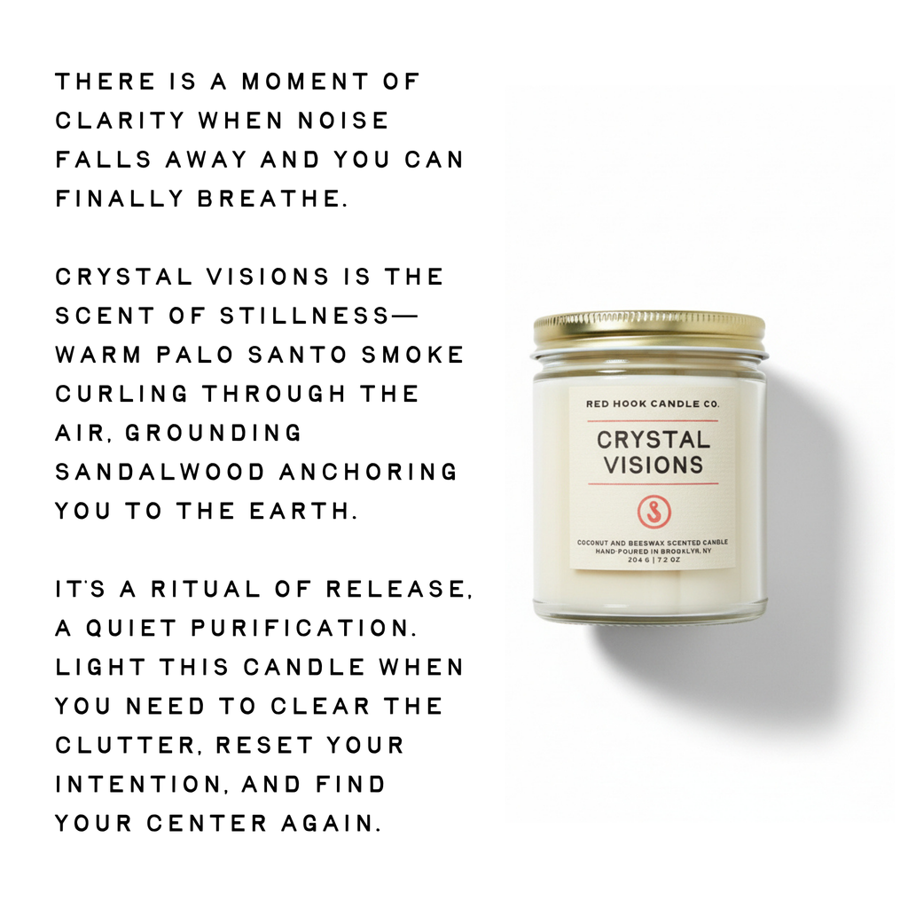 Crystal Visions Scented Candle | Palo Santo & Sandalwood | Coconut Wax Blend