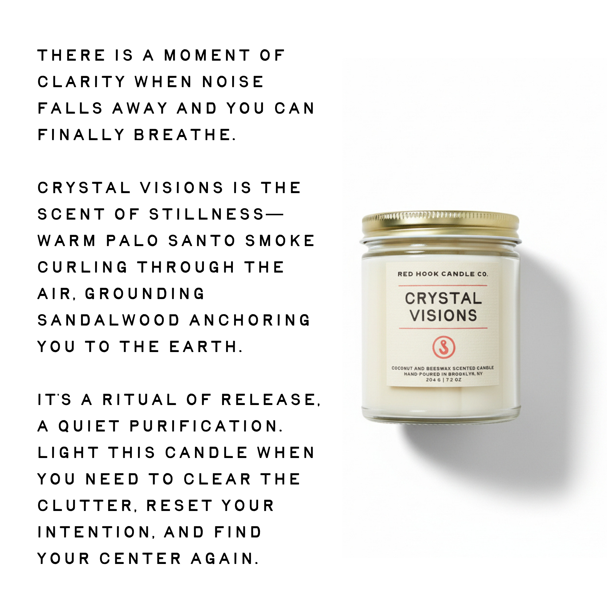 Crystal Visions Scented Candle | Palo Santo & Sandalwood | Coconut Wax Blend