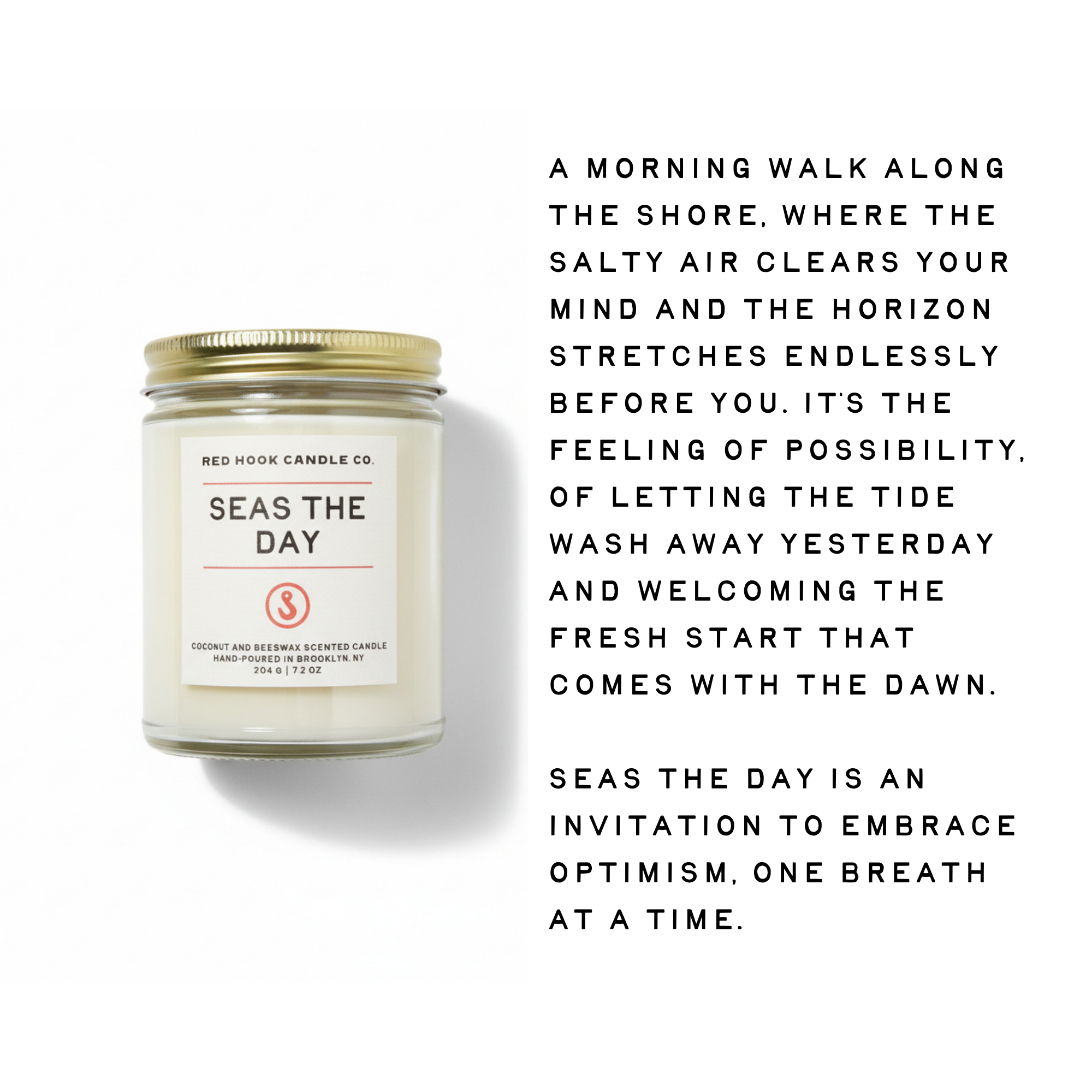 Seas the Day Candle | Salty Lily of the Valley, Jasmine & Wood | Hand-Poured in Brooklyn