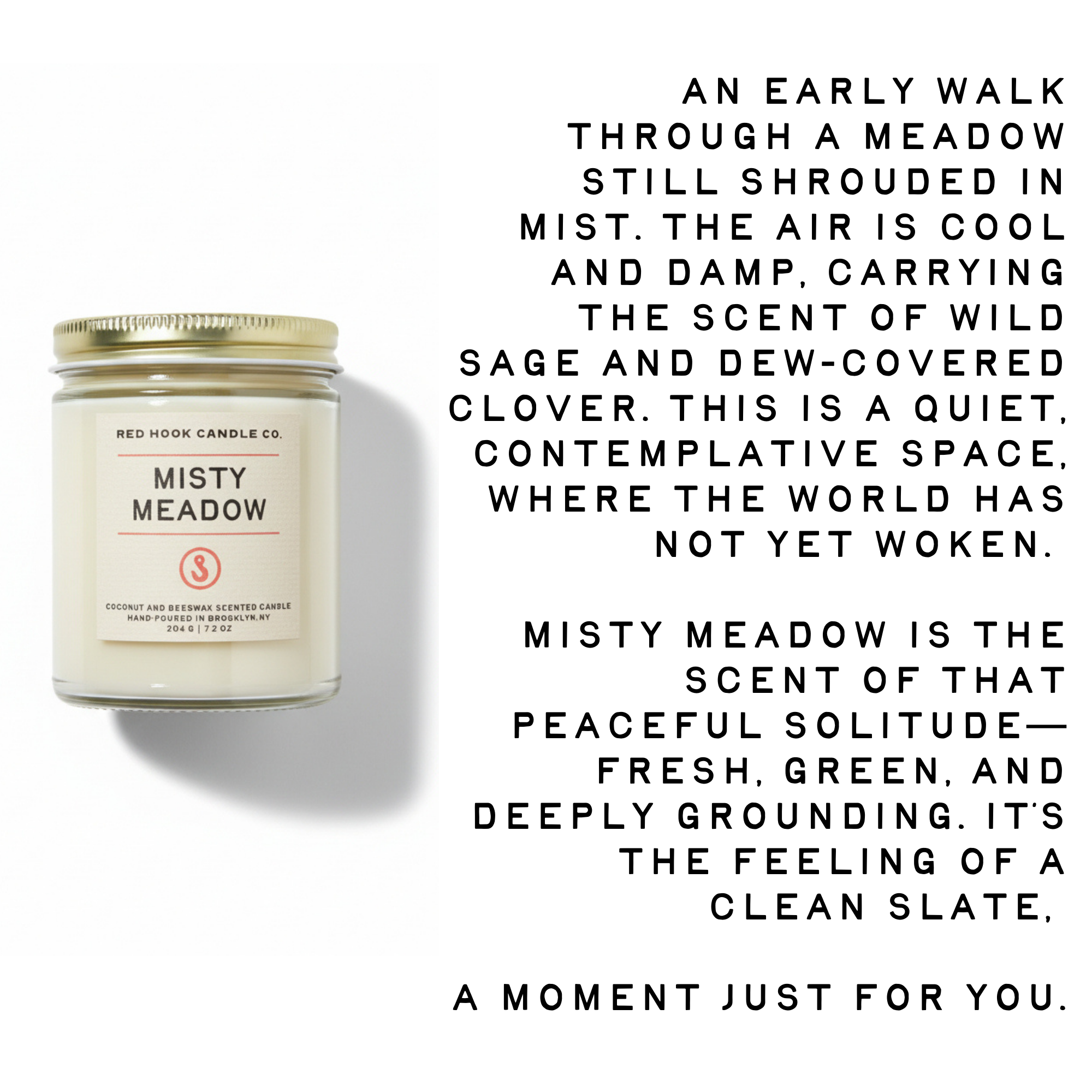 Misty Meadow Scented Candle | Wild Sage & Moss | Coconut Wax Blend