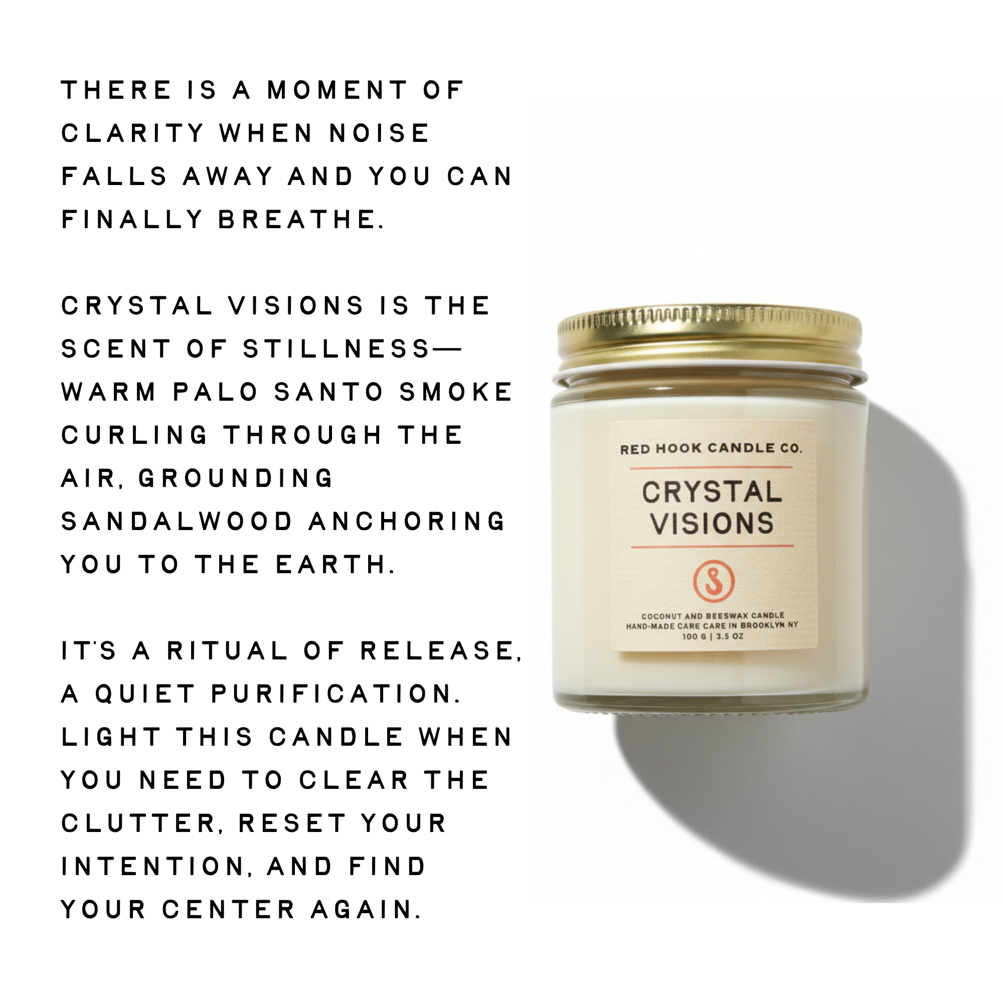 Mini Crystal Visions Scented Candle | Palo Santo & Sandalwood | Coconut Wax Blend
