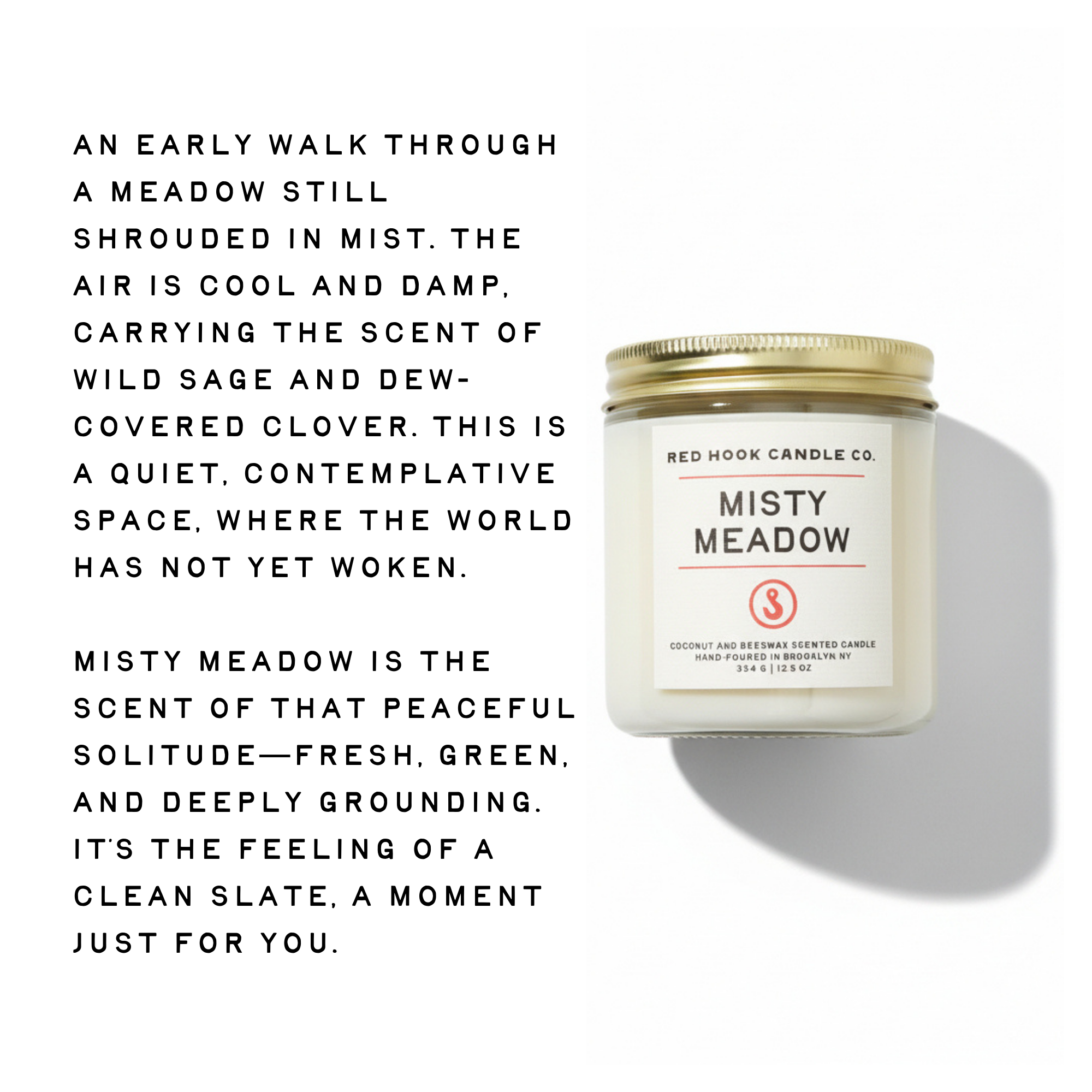 Large Misty Meadow Candle | Herbaceous Lavender, Sage & Wild Grass | Hand-Poured in Brooklyn