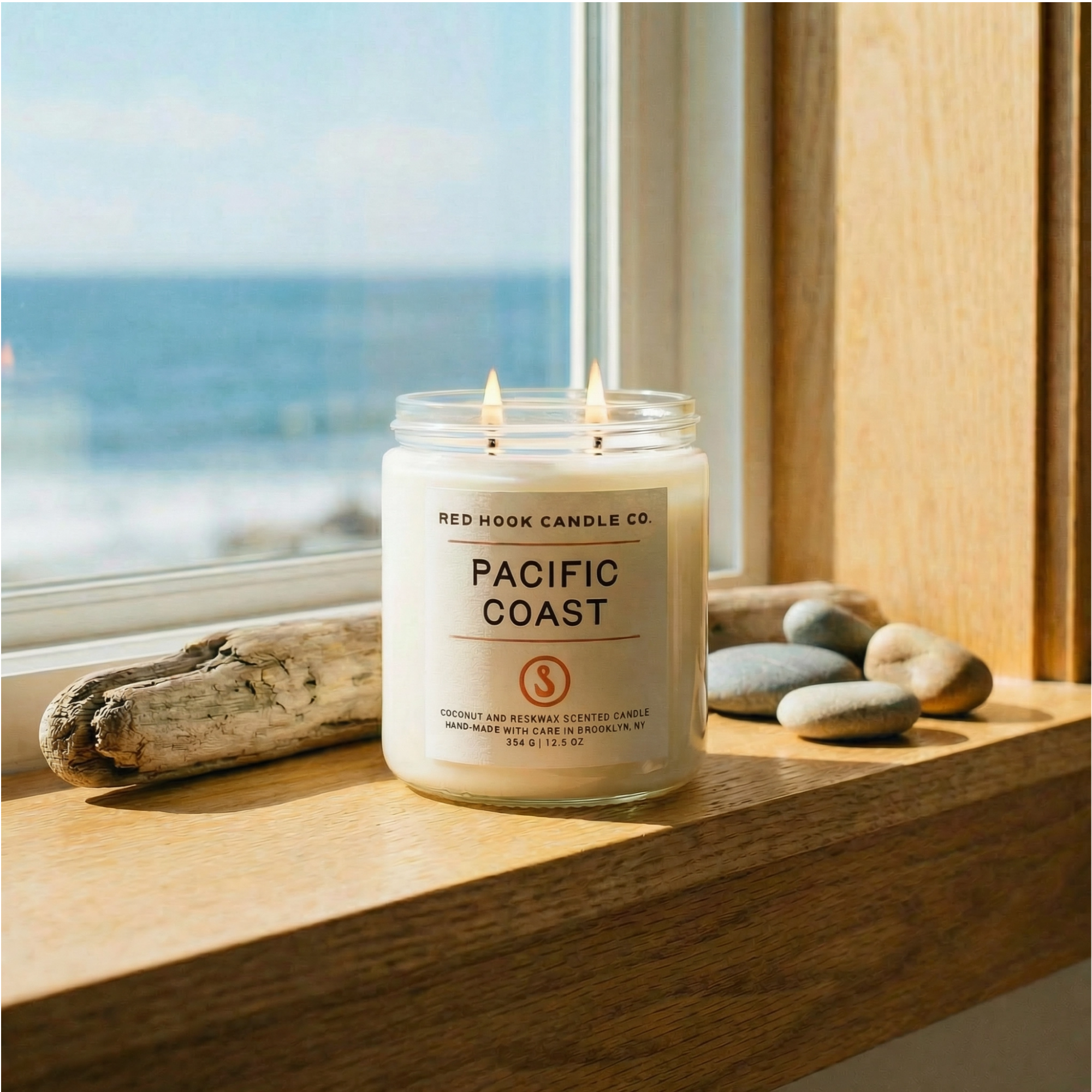 Large Pacific Coast Candle | Salty Redwood, Sea Salt & Sage | Hand-Poured in Brooklyn