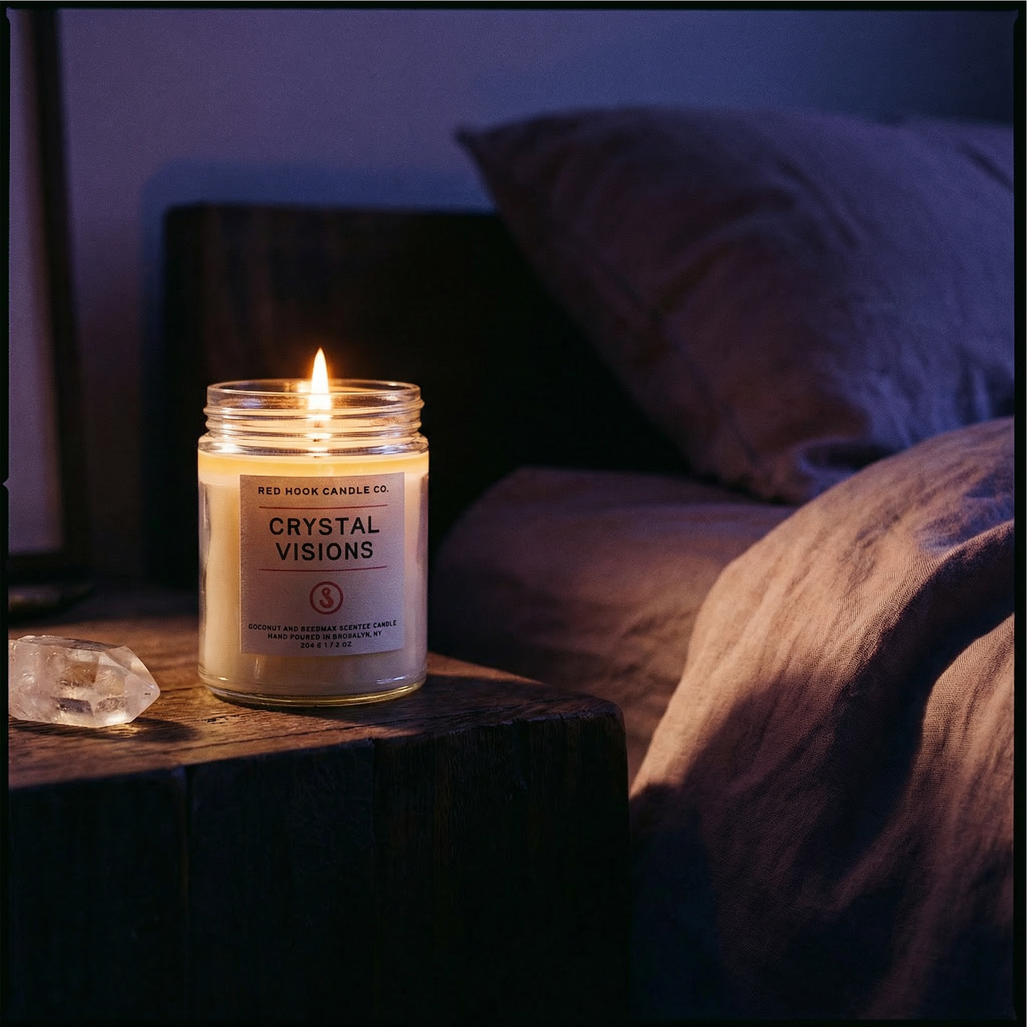 Crystal Visions Scented Candle | Palo Santo & Sandalwood | Coconut Wax Blend