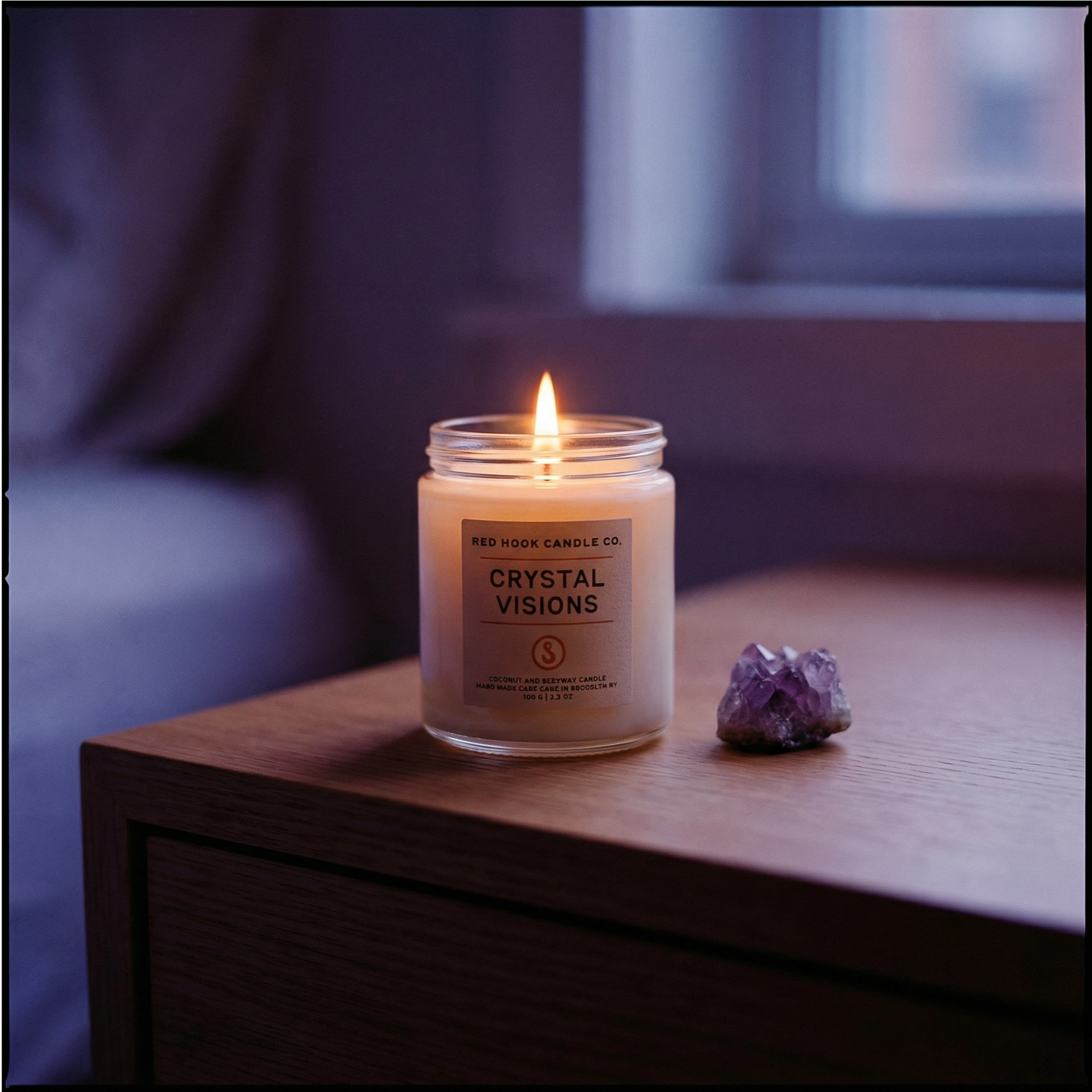 Mini Crystal Visions Scented Candle | Palo Santo & Sandalwood | Coconut Wax Blend