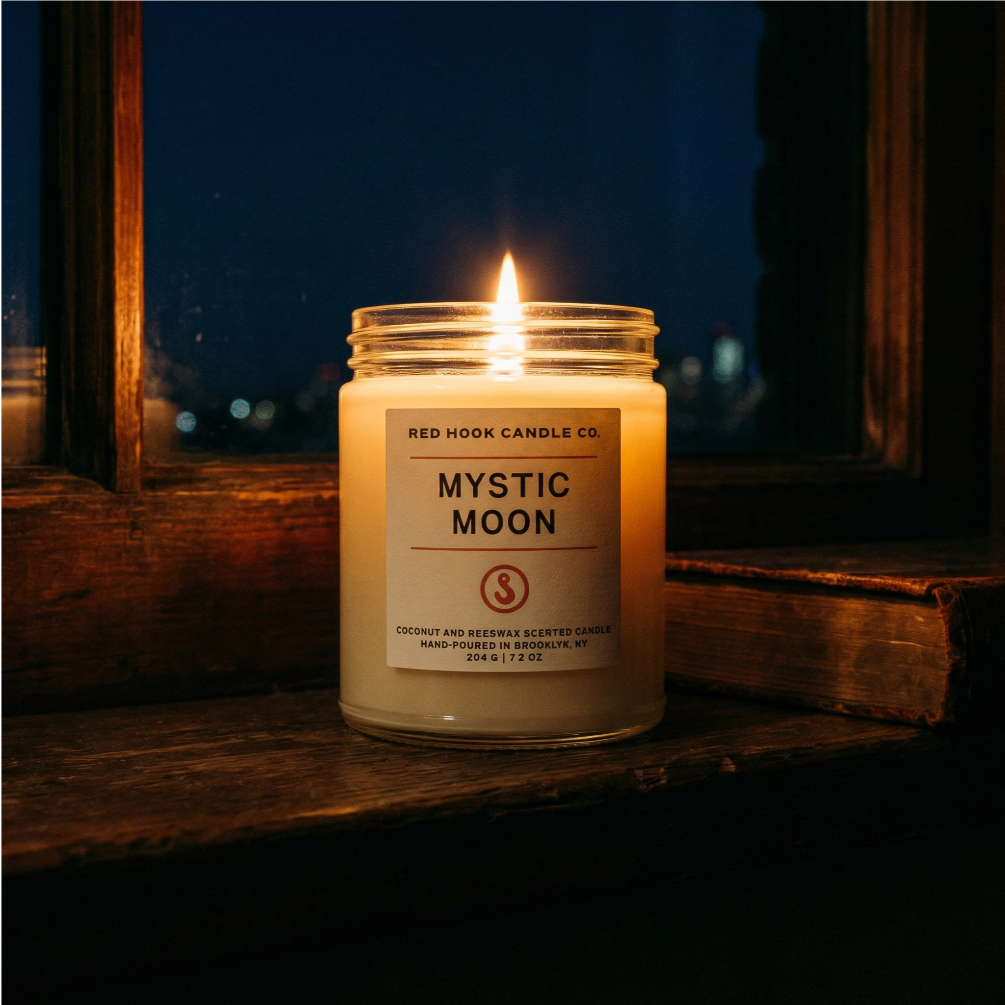 Mystic Moon Scented Candle | Leather, Saffron & Rose | Coconut Wax Blend
