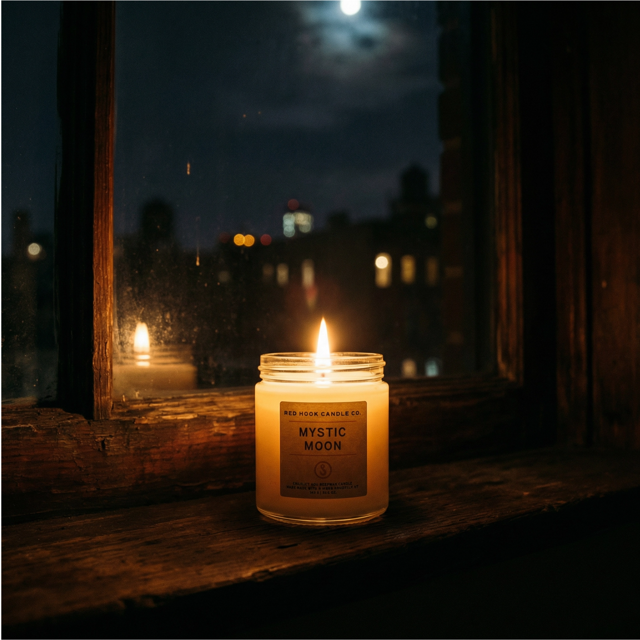 Mini Mystic Moon Scented Candle | Leather, Saffron & Rose | Coconut Wax Blend